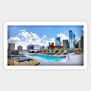 Rooftop pool in downtown Houston Sticker